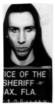 Marilyn Manson Mug Shot Vertical - Beach Towel