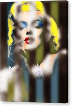 Marilyn Monroe Fuzzy Stripes - Canvas Print