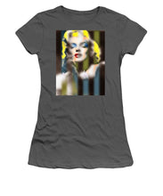 Marilyn Monroe Fuzzy Stripes - Women's T-Shirt (Athletic Fit)