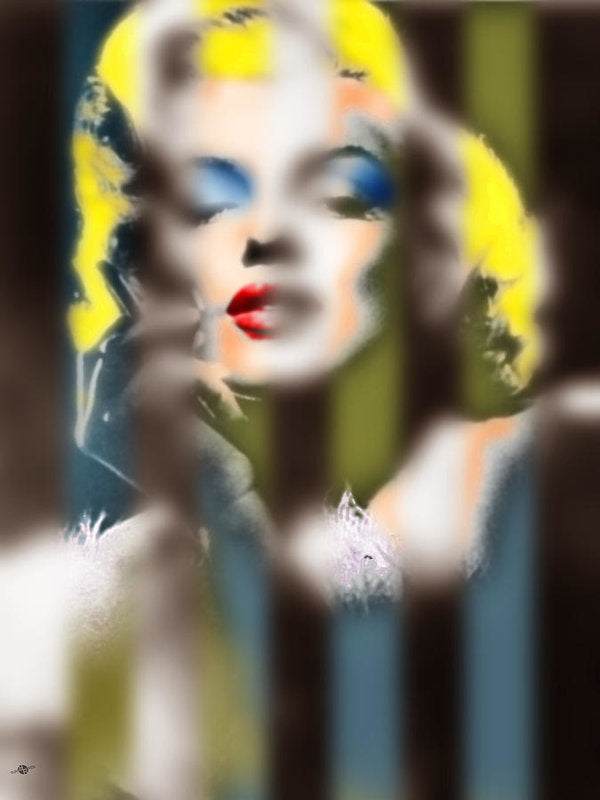 Marilyn Monroe Fuzzy Stripes - Art Print
