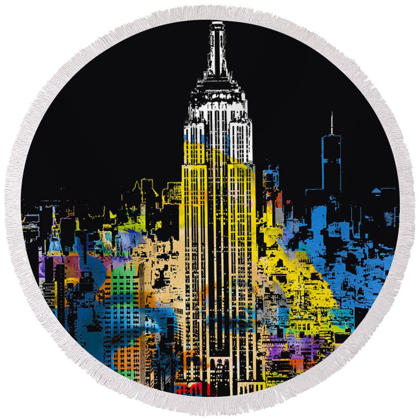 Marilyn Monroe New York City 1 - Round Beach Towel