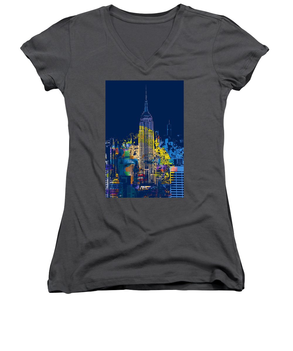 Marilyn Monroe New York City 2 - Women's V-Neck (Athletic Fit)