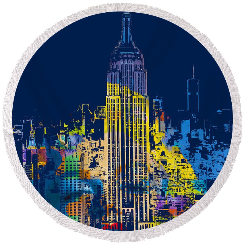 Marilyn Monroe New York City 2 - Round Beach Towel