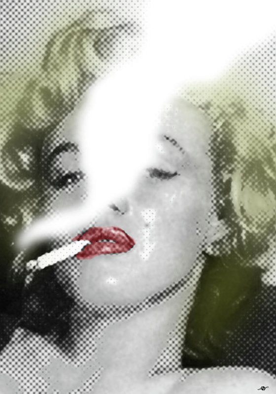 Marilyn Monroe Smokes 2 - Art Print