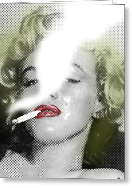 Marilyn Monroe Smokes 2 - Greeting Card