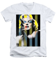 Marilyn Monroe Stripes - Men's V-Neck T-Shirt