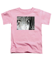 Metallic Anime Girl Eyes 2 Black And White - Toddler T-Shirt
