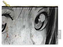 Metallic Anime Girl Eyes 2 Black And White - Carry-All Pouch