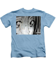 Metallic Anime Girl Eyes 2 Black And White - Kids T-Shirt