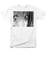 Metallic Anime Girl Eyes 2 Black And White - Men's T-Shirt  (Regular Fit)