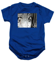 Metallic Anime Girl Eyes 2 Black And White - Baby Onesie