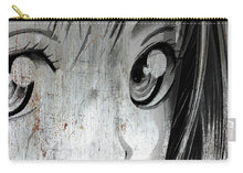 Metallic Anime Girl Eyes 2 Black And White - Carry-All Pouch
