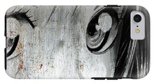 Metallic Anime Girl Eyes 2 Black And White - Phone Case