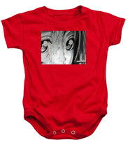 Metallic Anime Girl Eyes 2 Black And White - Baby Onesie