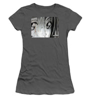 Metallic Anime Girl Eyes 2 Black And White - Women's T-Shirt (Athletic Fit)