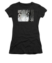Metallic Anime Girl Eyes 2 Black And White - Women's T-Shirt (Athletic Fit)