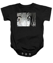 Metallic Anime Girl Eyes 2 Black And White - Baby Onesie
