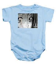 Metallic Anime Girl Eyes 2 Black And White - Baby Onesie