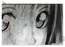 Metallic Anime Girl Eyes 2 Black And White - Carry-All Pouch