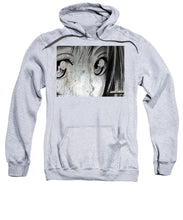 Metallic Anime Girl Eyes 2 Black And White - Sweatshirt