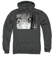 Metallic Anime Girl Eyes 2 Black And White - Sweatshirt