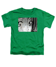 Metallic Anime Girl Eyes 2 Black And White - Toddler T-Shirt