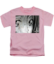 Metallic Anime Girl Eyes 2 Black And White - Kids T-Shirt