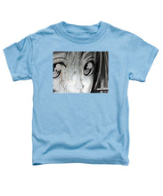 Metallic Anime Girl Eyes 2 Black And White - Toddler T-Shirt