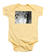 Metallic Anime Girl Eyes 2 Black And White - Baby Onesie