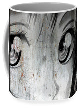 Metallic Anime Girl Eyes 2 Black And White - Mug