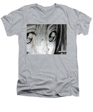 Metallic Anime Girl Eyes 2 Black And White - Men's V-Neck T-Shirt