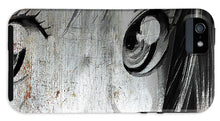 Metallic Anime Girl Eyes 2 Black And White - Phone Case