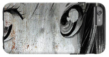 Metallic Anime Girl Eyes 2 Black And White - Phone Case