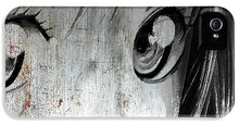 Metallic Anime Girl Eyes 2 Black And White - Phone Case
