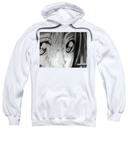 Metallic Anime Girl Eyes 2 Black And White - Sweatshirt