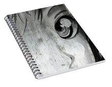 Metallic Anime Girl Eyes 2 Black And White - Spiral Notebook