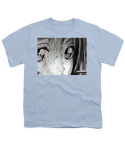 Metallic Anime Girl Eyes 2 Black And White - Youth T-Shirt