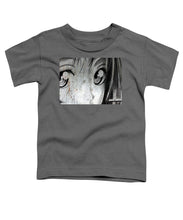 Metallic Anime Girl Eyes 2 Black And White - Toddler T-Shirt
