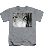 Metallic Anime Girl Eyes 2 Black And White - Kids T-Shirt