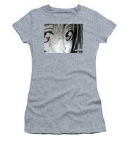 Metallic Anime Girl Eyes 2 Black And White - Women's T-Shirt (Athletic Fit)