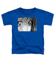 Metallic Anime Girl Eyes 2 Black And White - Toddler T-Shirt