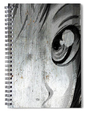 Metallic Anime Girl Eyes 2 Black And White - Spiral Notebook