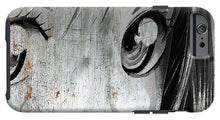 Metallic Anime Girl Eyes 2 Black And White - Phone Case