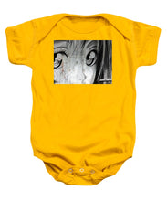 Metallic Anime Girl Eyes 2 Black And White - Baby Onesie