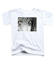 Metallic Anime Girl Eyes 2 Black And White - Toddler T-Shirt