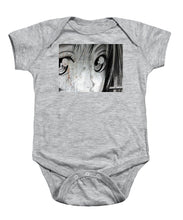 Metallic Anime Girl Eyes 2 Black And White - Baby Onesie