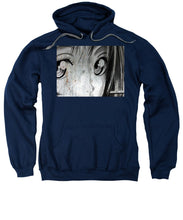 Metallic Anime Girl Eyes 2 Black And White - Sweatshirt