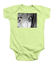 Metallic Anime Girl Eyes 2 Black And White - Baby Onesie