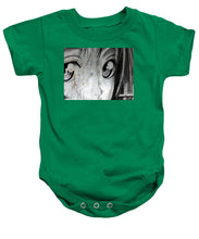 Metallic Anime Girl Eyes 2 Black And White - Baby Onesie