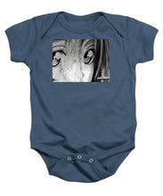 Metallic Anime Girl Eyes 2 Black And White - Baby Onesie